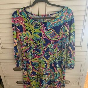 Lilly Pulitzer Blue and Pink Long Sleeve Dress